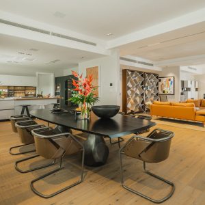 kitchen, dining, living, family